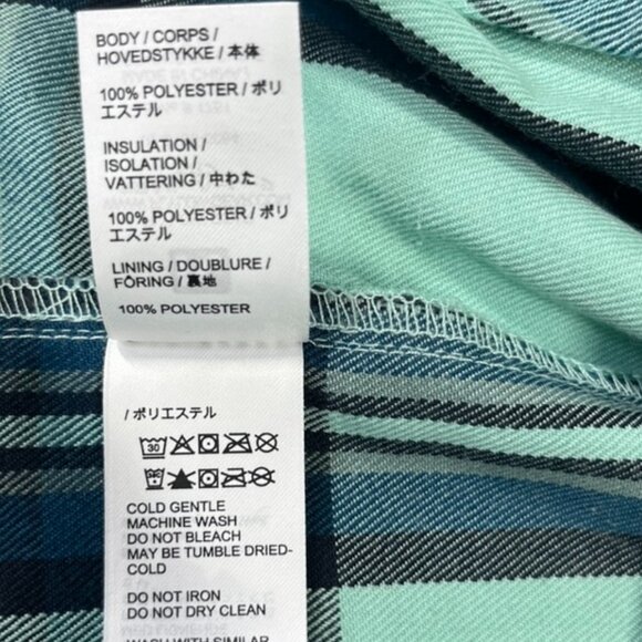 Flylow Shirt Mens XL Blue Green Plaid Snap Button Corbetts Ski Snowboard Logo - Picture 11 of 11